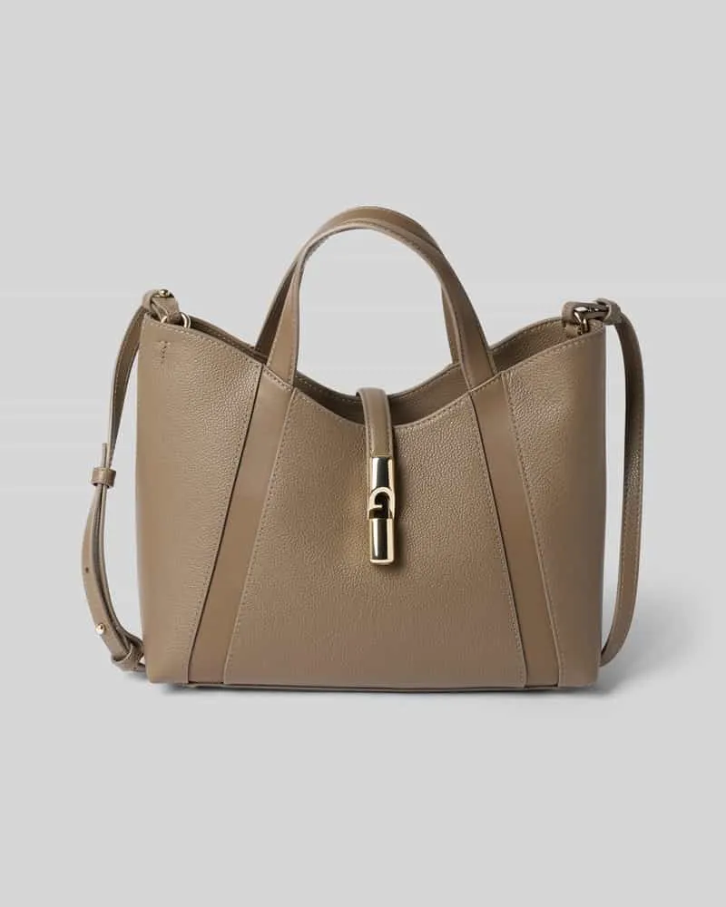 Furla Handtasche aus echtem Leder mit Logo-Detail Modell 'Goccia Mittelgrau