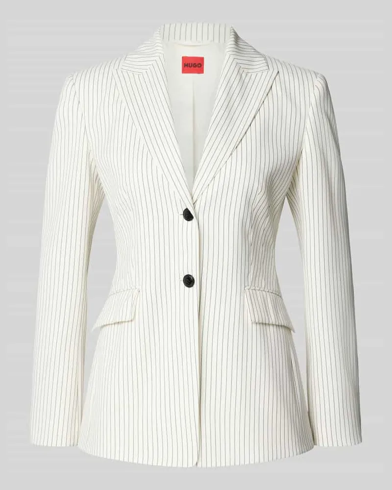 HUGO BOSS Regular Fit Blazer mit 2-Knopf-Verschluss Modell 'ASMALLA Offwhite