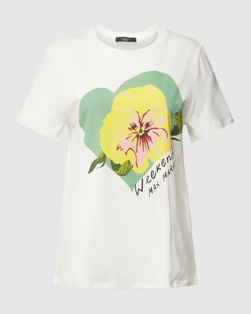 Max Mara T-Shirt mit Label-Motiv-Print Modell 'YEN Weiss