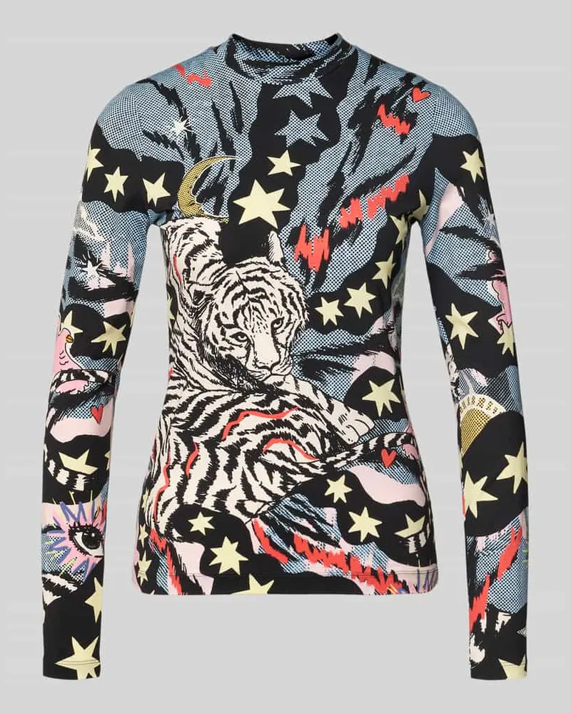 Marc Cain Longsleeve im Allover-Look Black