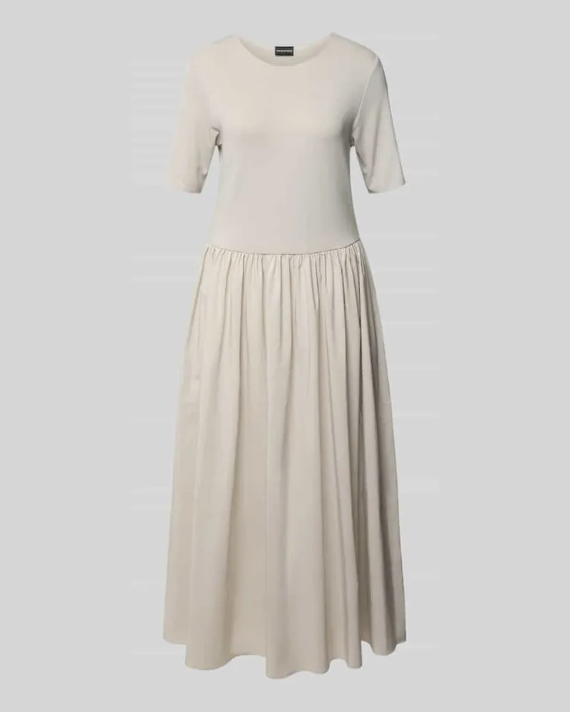 Emporio Armani Maxikleid mit Rundhalsausschnitt Hellgrau