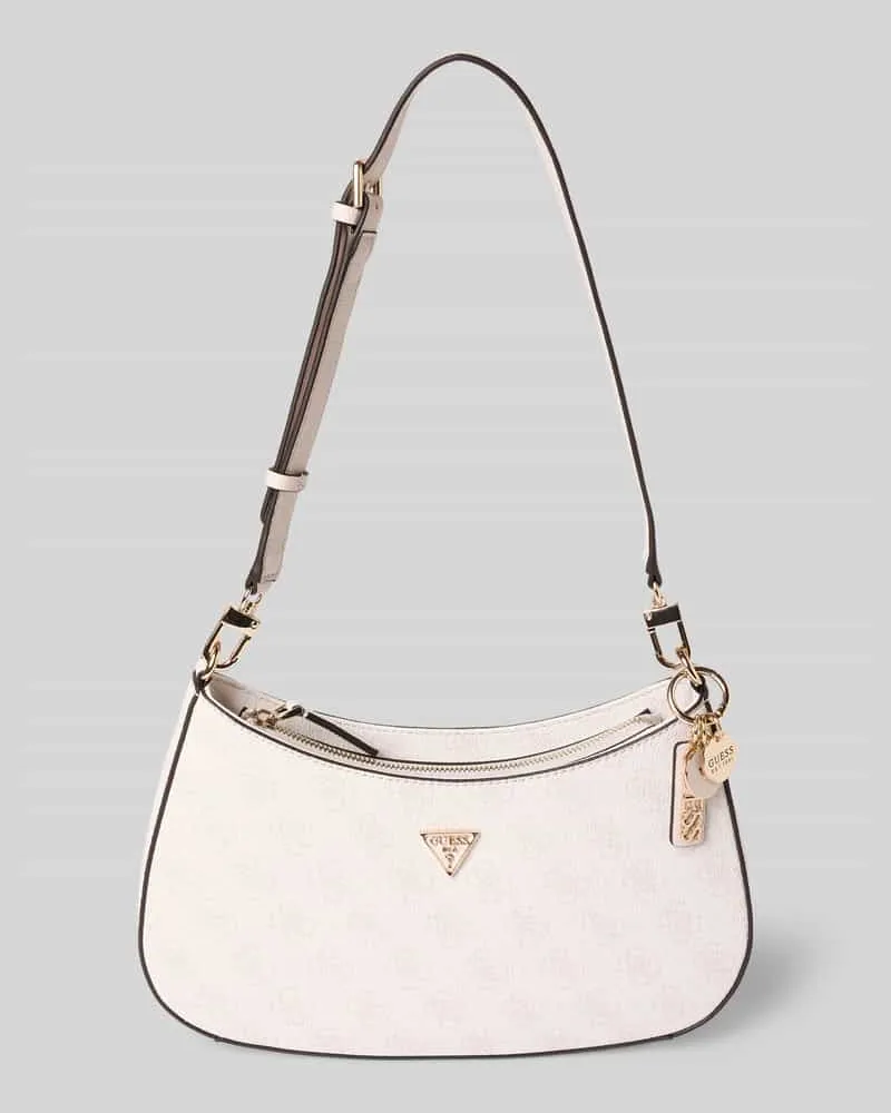 Guess Handtasche mit Label-Applikation und Schulterriemen Ecru