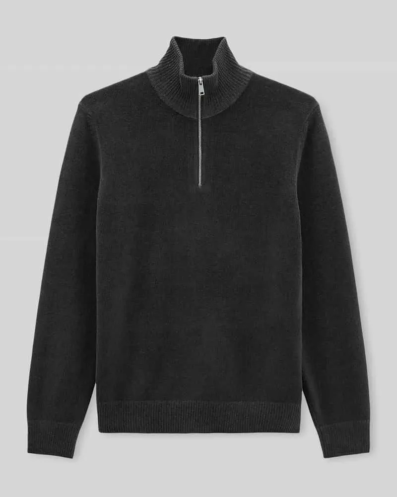 Marc O'Polo Pullover mit Troyerkragen Dunkelgrau