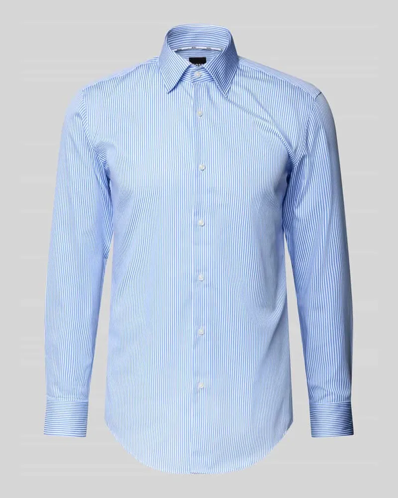HUGO BOSS Slim Fit Freizeithemd aus reiner Baumwolle Bleu