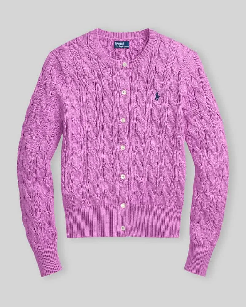 Ralph Lauren Slim Fit Strickjacke aus reiner Baumwolle Pink