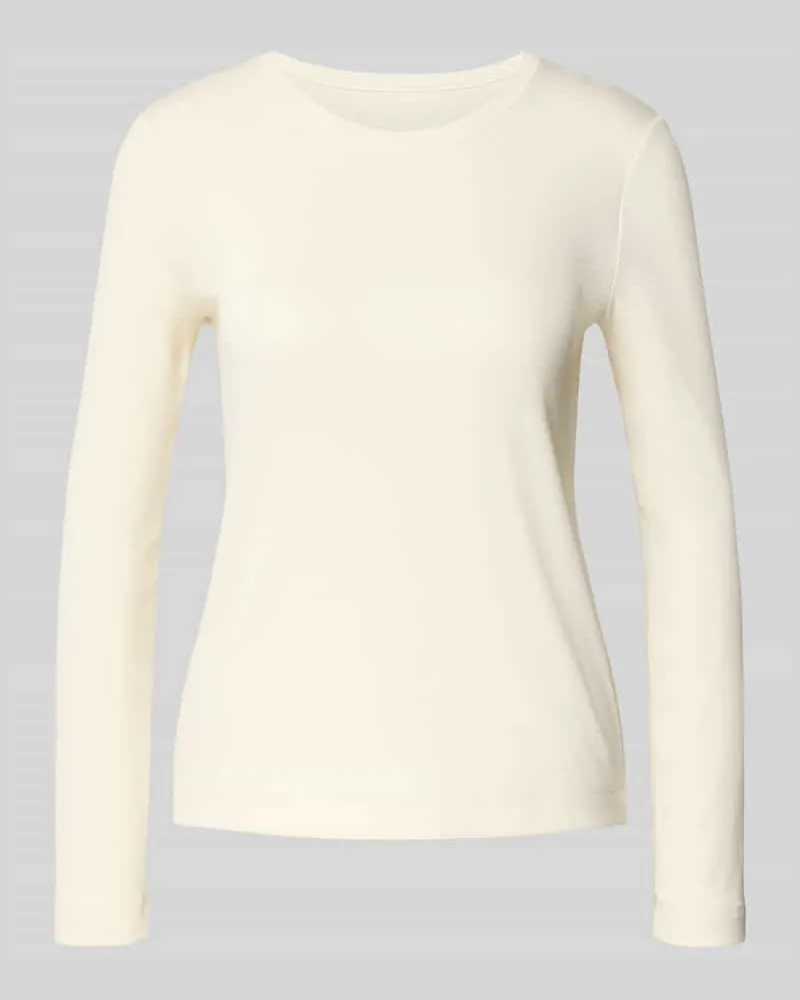 Marc Cain Longsleeve mit geripptem Rundhalsausschnitt Ecru
