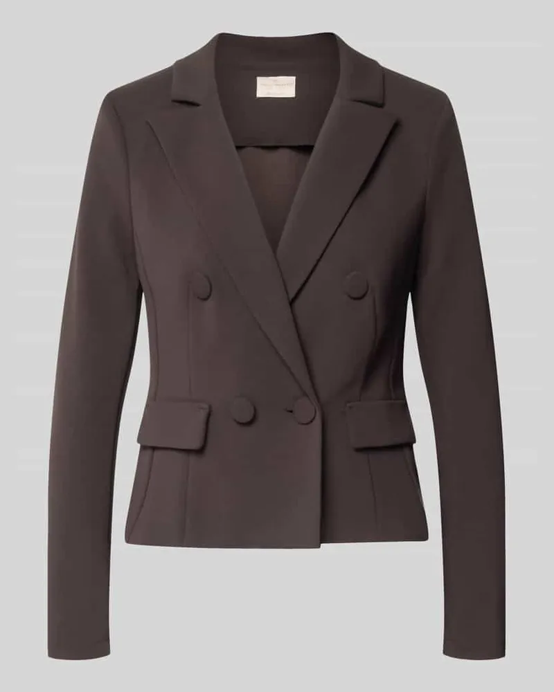 Rinascimento Slim Fit Blazer mit Reverskragen Dunkelbraun