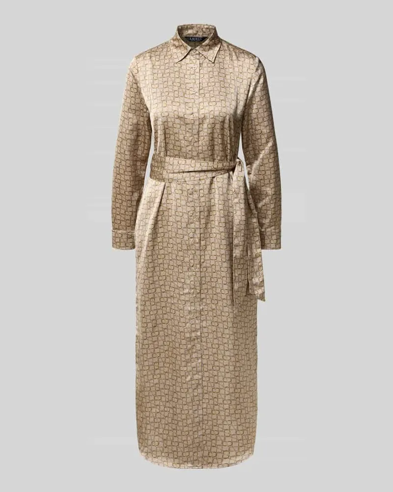 Ralph Lauren Hemdblusenkleid mit Bindegürtel Modell 'KAYIN Beige