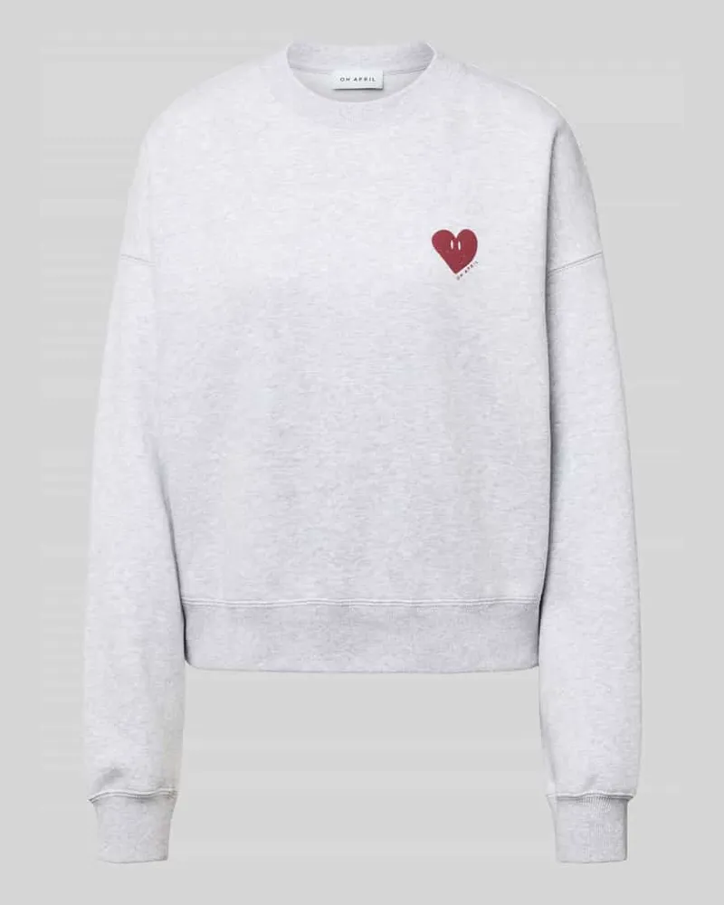 OH APRIL Sweatshirt mit Motiv-Print Modell 'Nina Mittelgrau
