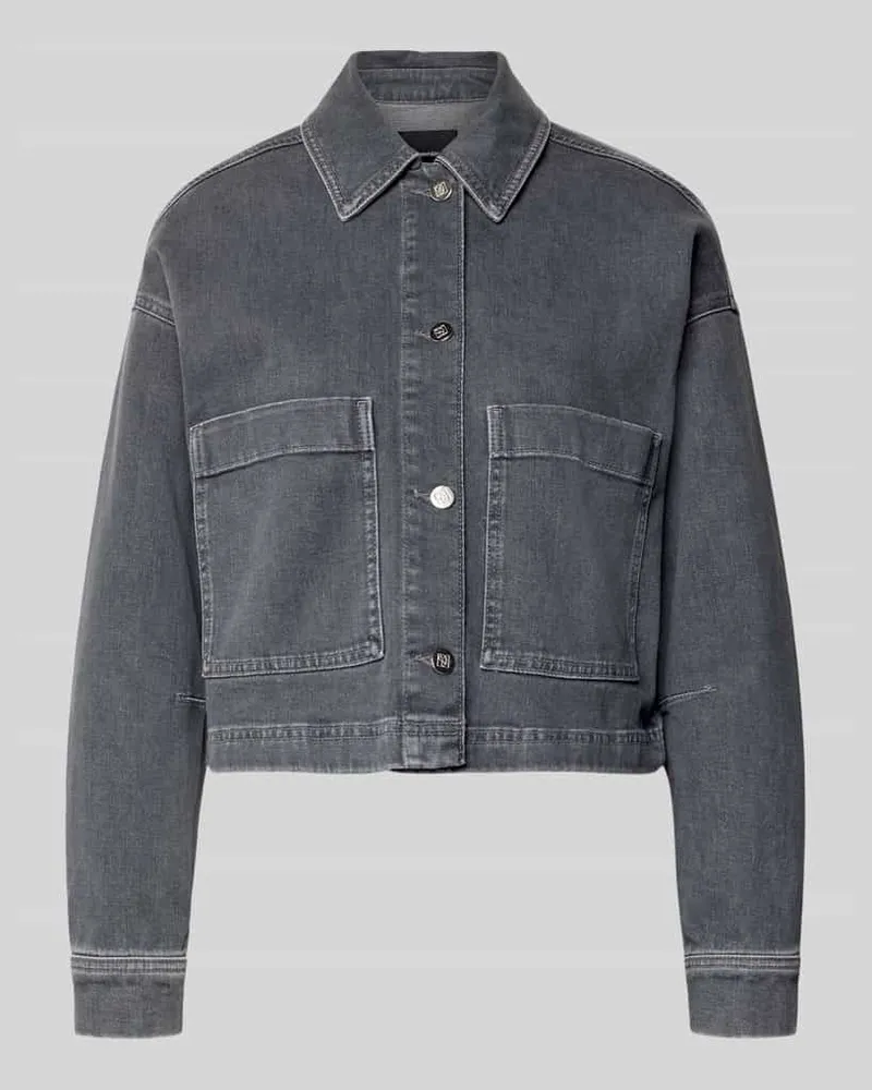 someday. Boxy Fit Jeansjacke mit aufgesetzten Taschen Modell 'Niandra Hellgrau
