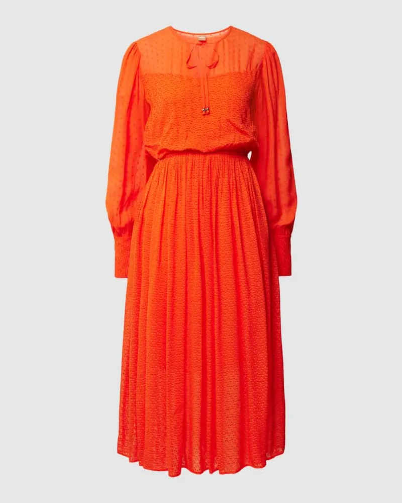 HUGO BOSS Blusenkleid aus Viskose mit Strukturmuster Modell 'Difilona Rot