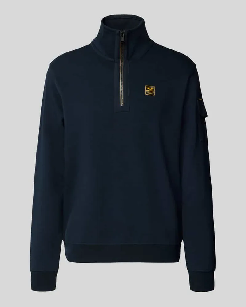 PME Legend Sweatshirt mit Troyer-Kragen und Label-Detail Marine