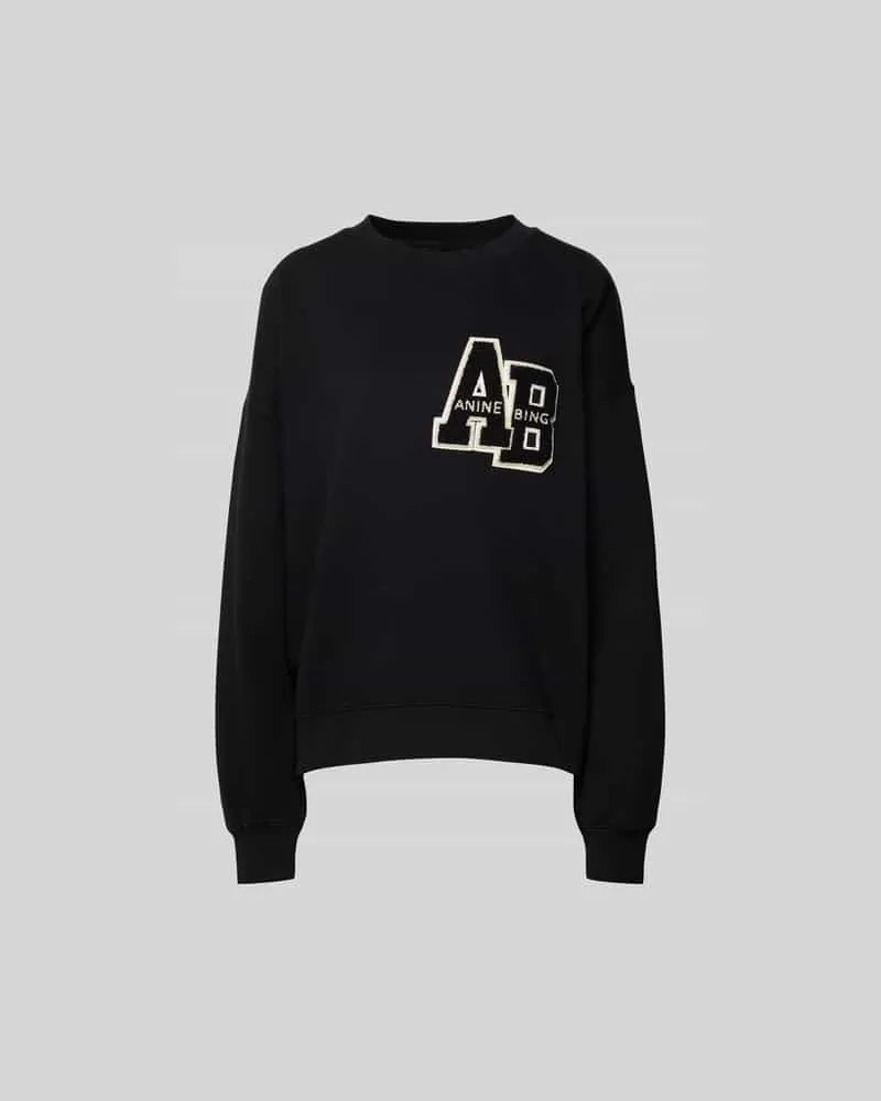 Anine Bing Oversized Sweatshirt mit Label-Detail Black