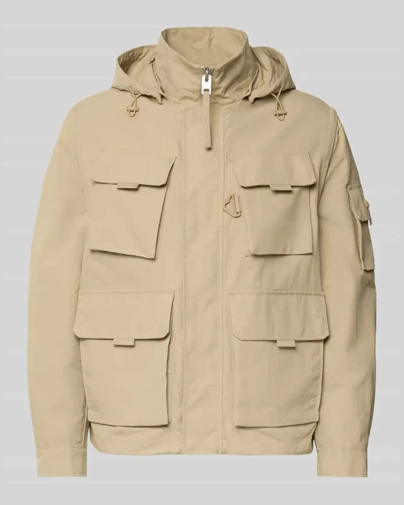 HUGO BOSS Oversized Funktionsjacke mit abnehmbarer Kapuze Modell 'BALTERO2611 Sand