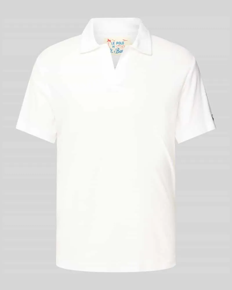 MC2 Saint Barth Slim Fit Poloshirt mit V-Ausschnitt Modell 'JEREMY - TERRY Weiss