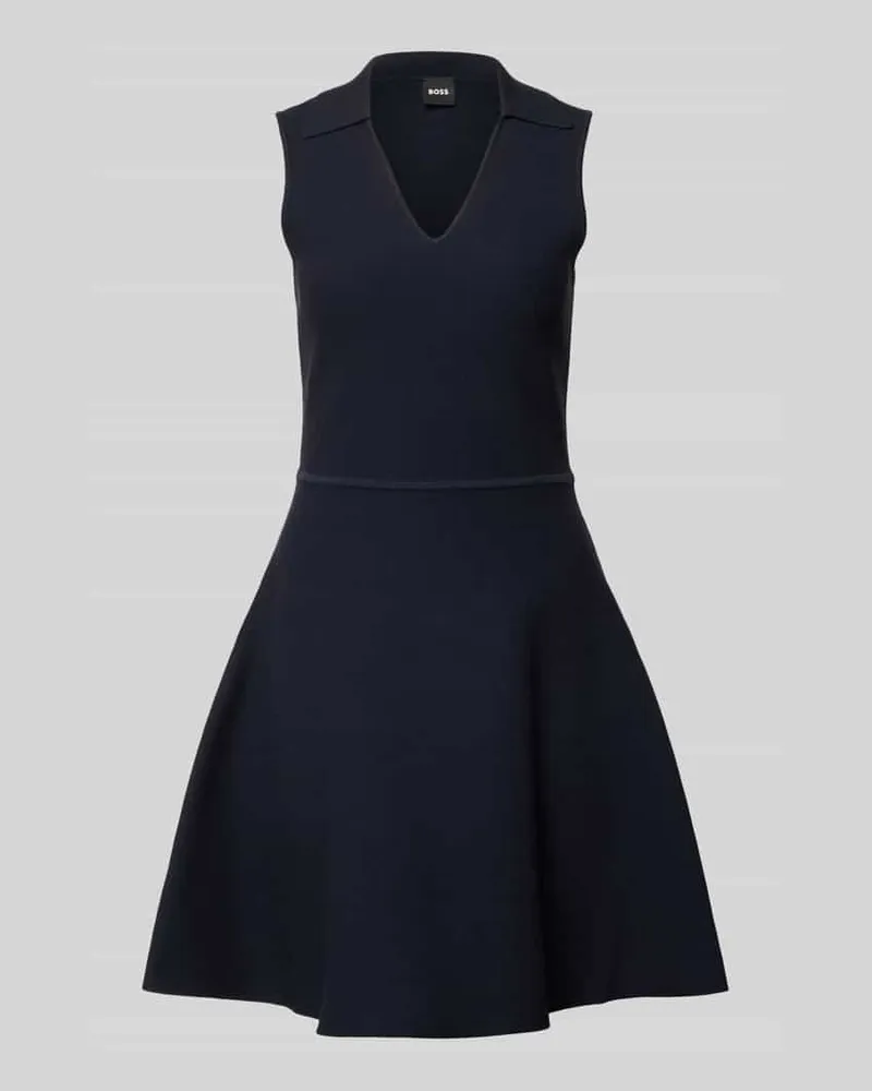 HUGO BOSS Figurbetontes Freizeitkleid aus Viskose-Mix Modell 'FAYALAN Marine