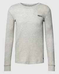 Ralph Lauren Longsleeve mit Strukturmuster Modell 'WAFFLE Mittelgrau