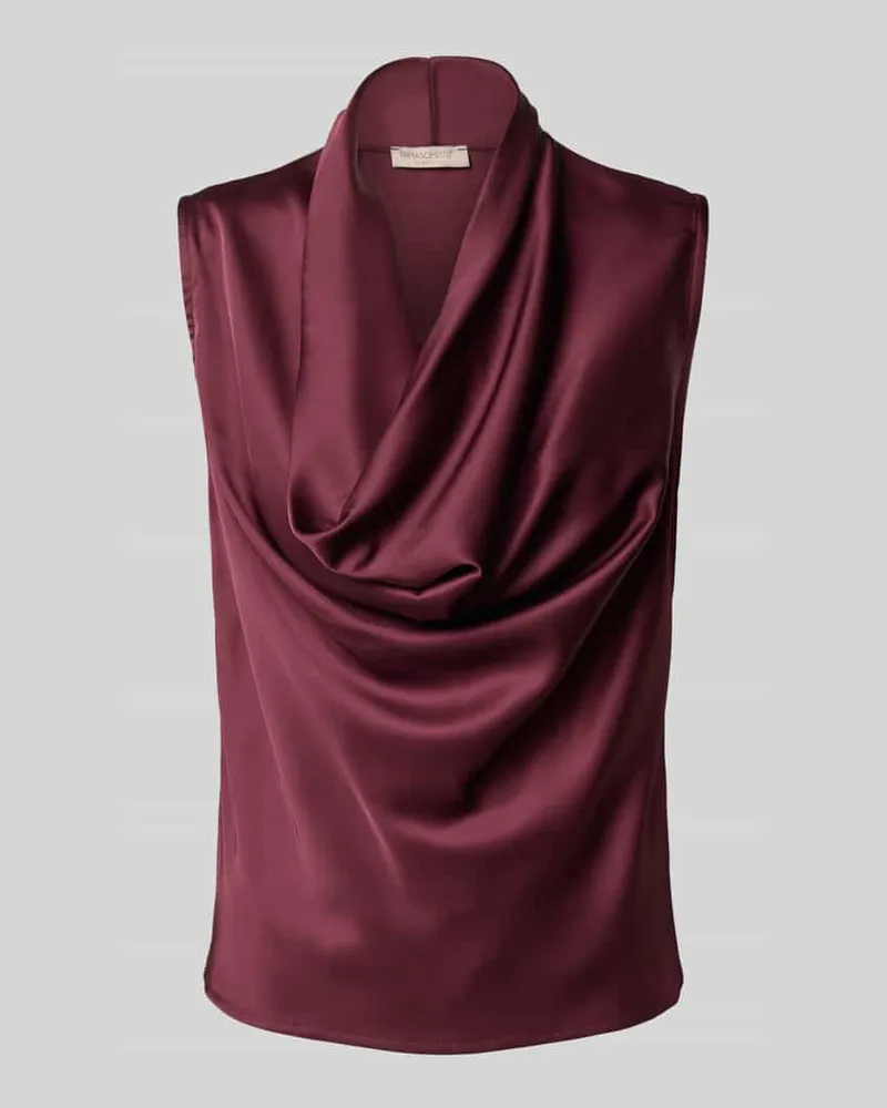 Rinascimento Regular Fit Bluse mit Wasserfallausschnitt Bordeaux