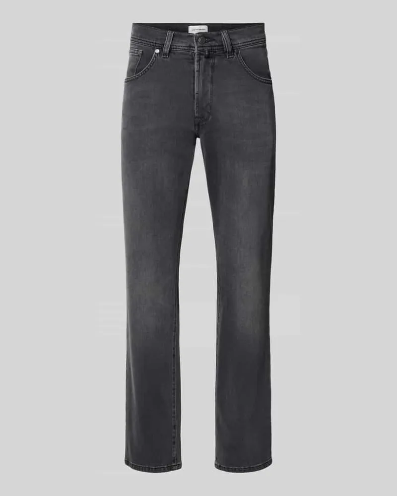 Pierre Cardin Straight Fit Jeans aus elastischem Baumwoll-Mix Modell 'Dijon Anthrazit