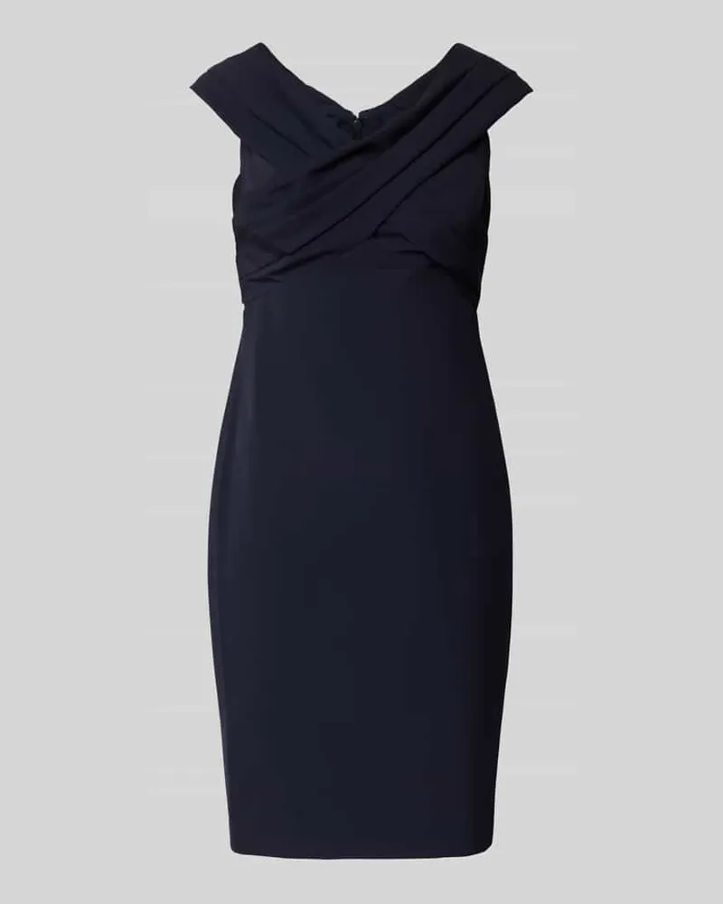 Ralph Lauren Cocktailkleid mit V-Ausschnitt Modell 'IRENE Dunkelblau