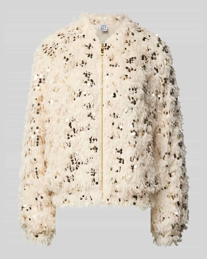 Emily van den Bergh Blouson mit Paillettenbesatz Offwhite