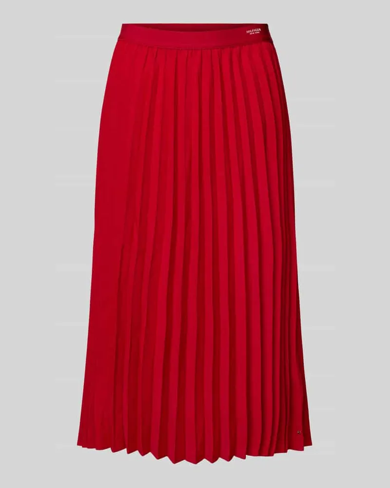 Tommy Hilfiger Ausgestellter Midi-Rock mit Plissees Rot