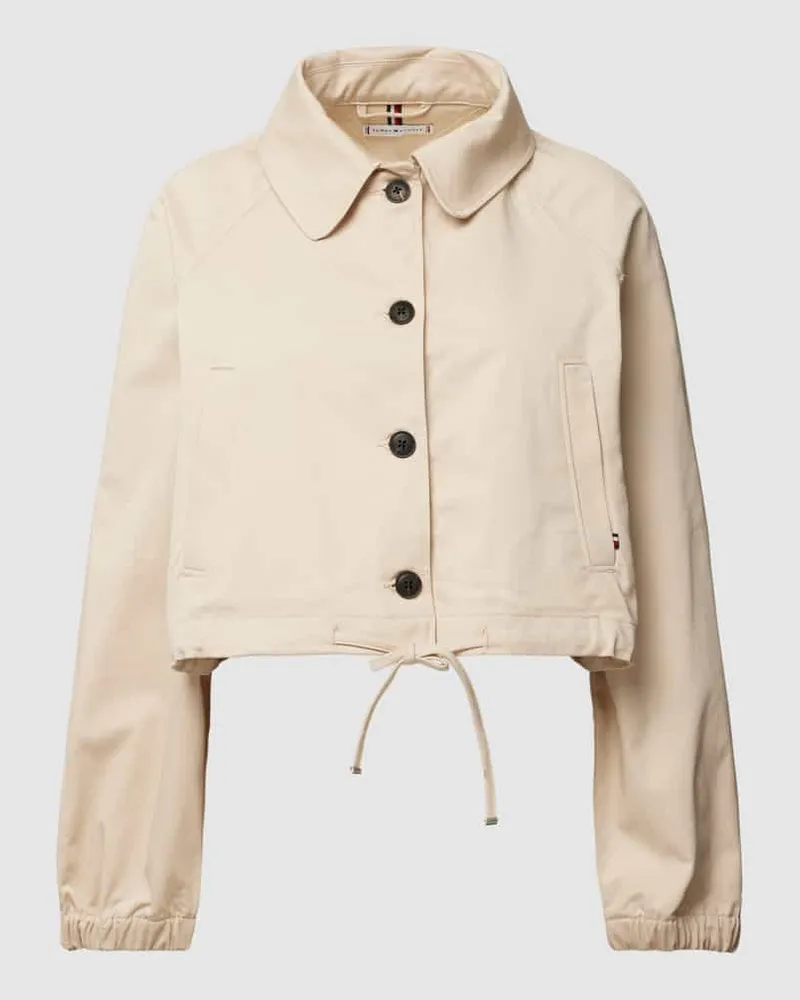 Tommy Hilfiger Cropped Jacke mit Knopfleiste Beige