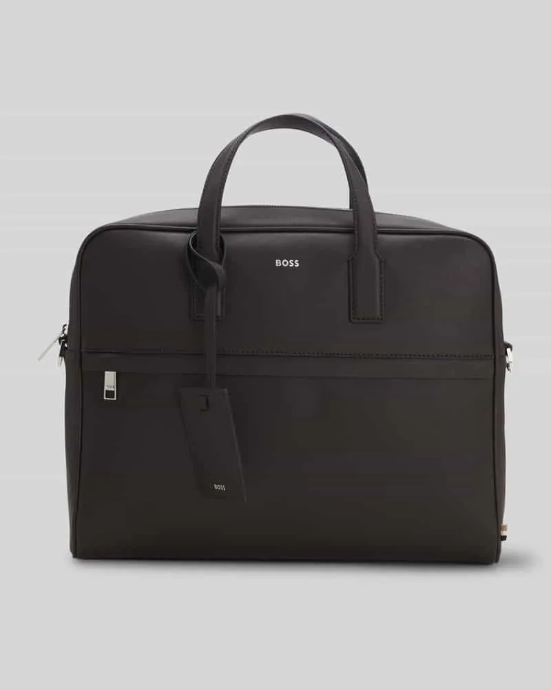 HUGO BOSS Aktentasche aus regeneriertem Leder Modell 'ZAIR Dunkelbraun
