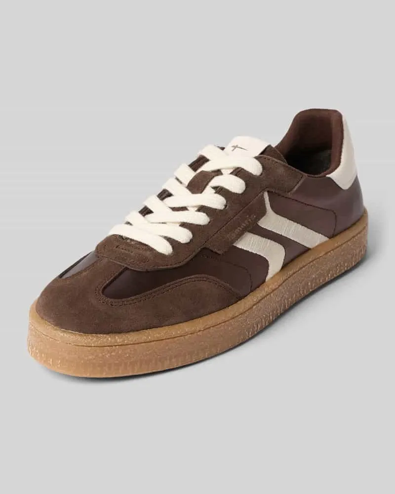 Tamaris Low Top Sneaker aus echtem Rindsleder Dunkelbraun