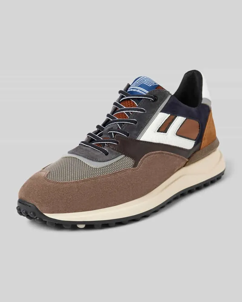 Floris van Bommel Ledersneaker mit profilierter Sohle Modell 'Noppi Taupe