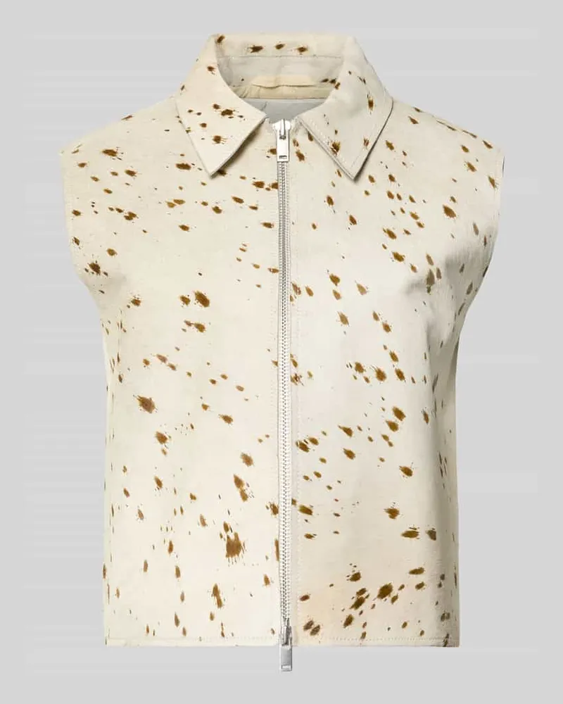 Samsøe & Samsøe Lederweste mit Zweiwege-Reißverschluss Modell 'LYLO Ecru