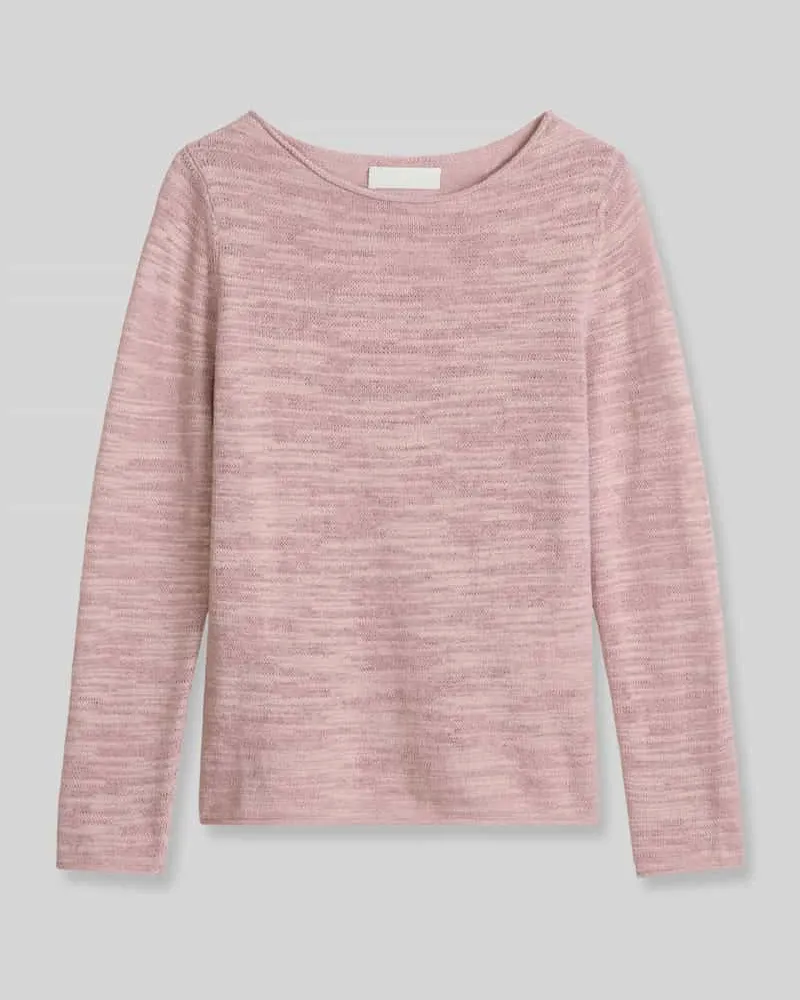 Marc O'Polo Slim Fit Pullover aus Baumwoll-Leinen-Mix Rosa