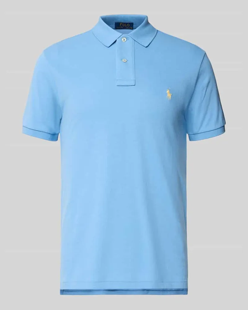 Ralph Lauren Poloshirt mit Label-Stitching Hellblau