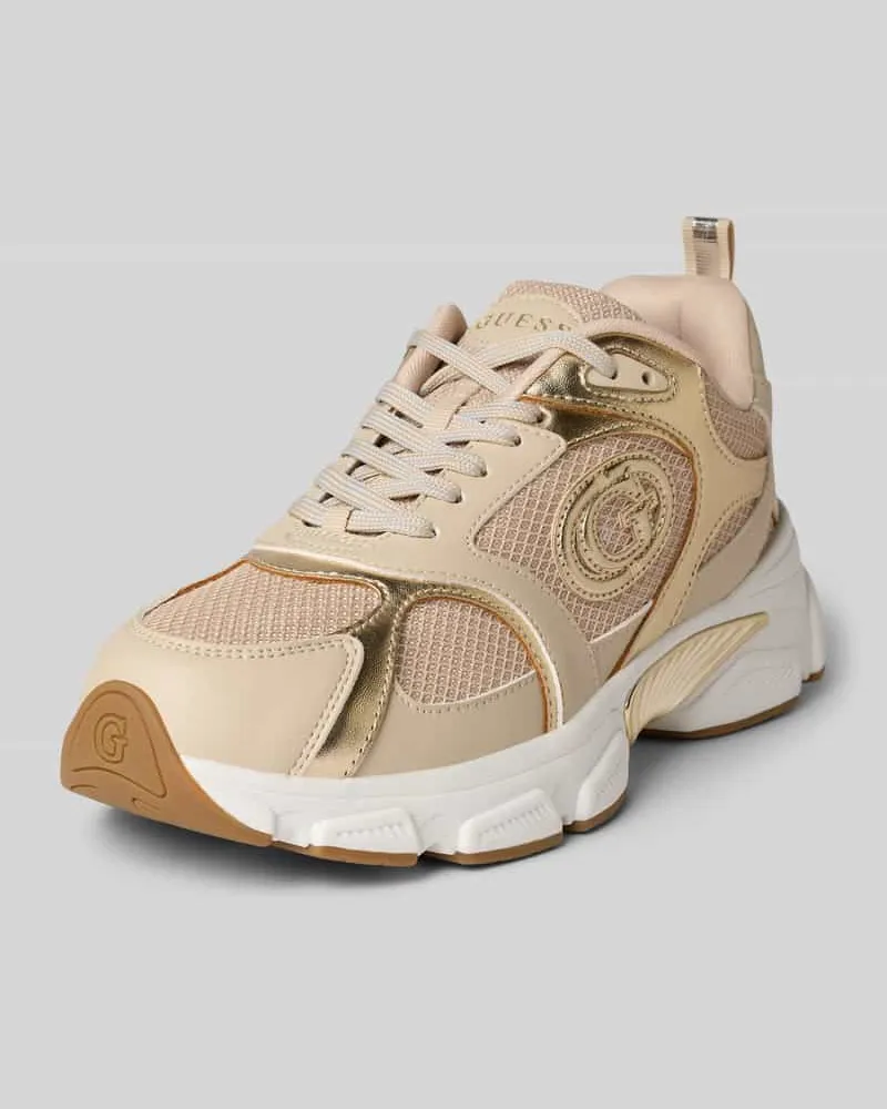 Guess Sneaker mit Kontrastbesatz und Logo-Stitching Modell 'Ibitha Beige