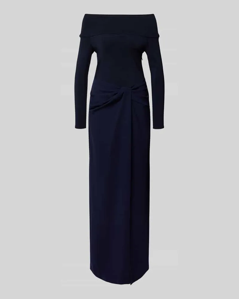 Ralph Lauren Abendkleid mit Carmen-Ausschnitt Modell 'SAKARIS Marine