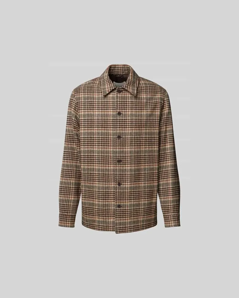 Closed Freizeithemd mit Knopfleiste Mittelbraun