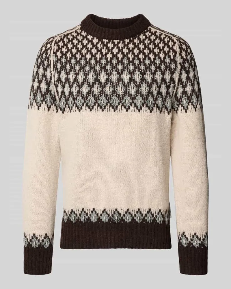 Marc O'Polo Regular Fit Strickpullover aus Woll-Baumwoll-Mix Offwhite