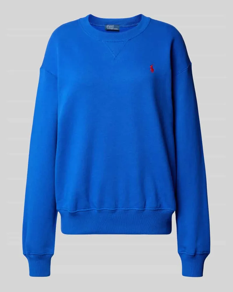 Ralph Lauren Sweatshirt mit Rundhalsausschnitt und Label-Stitching Royal