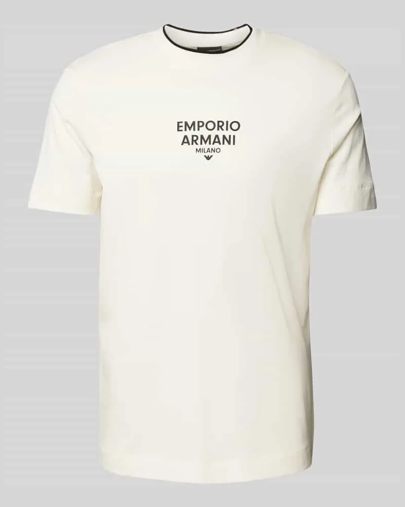 Emporio Armani T-Shirt mit Label-Print Weiss