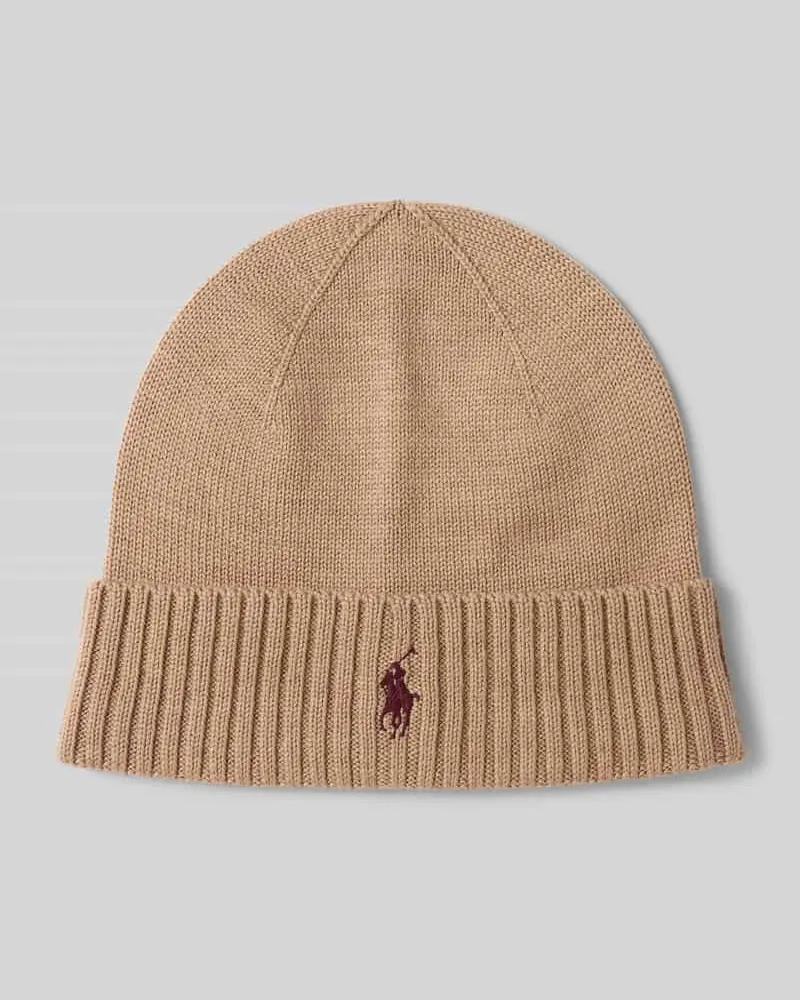Ralph Lauren Beanie aus Wolle mit Label-Stitching Camel