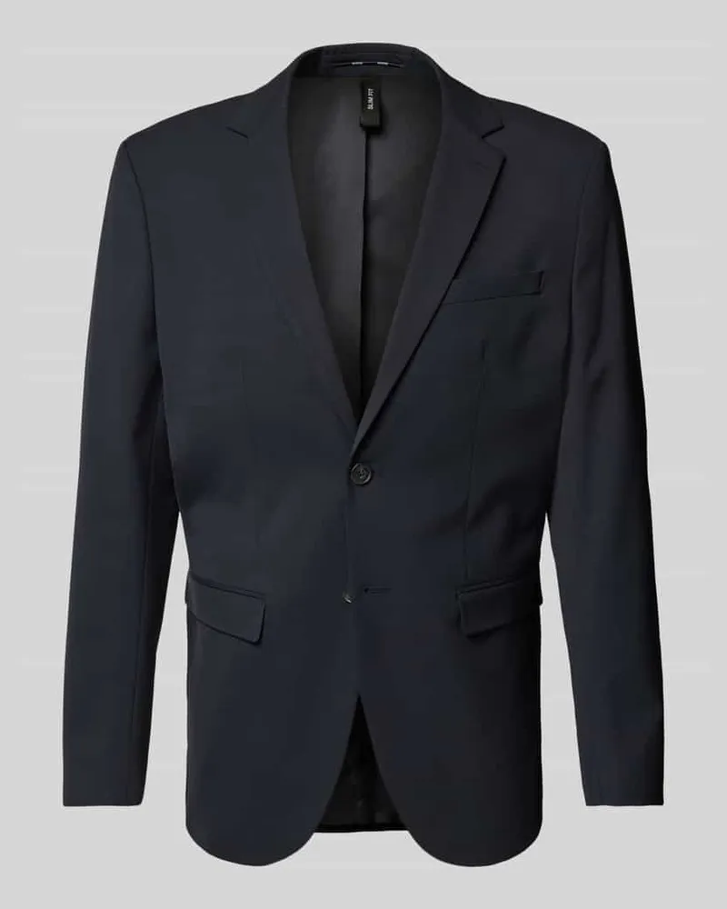 Selected Homme Slim Fit 2-Knopf-Sakko mit Pattentaschen Marine