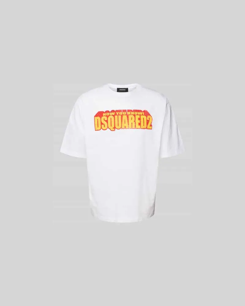Dsquared2 T-Shirt mit Label-Print Weiss