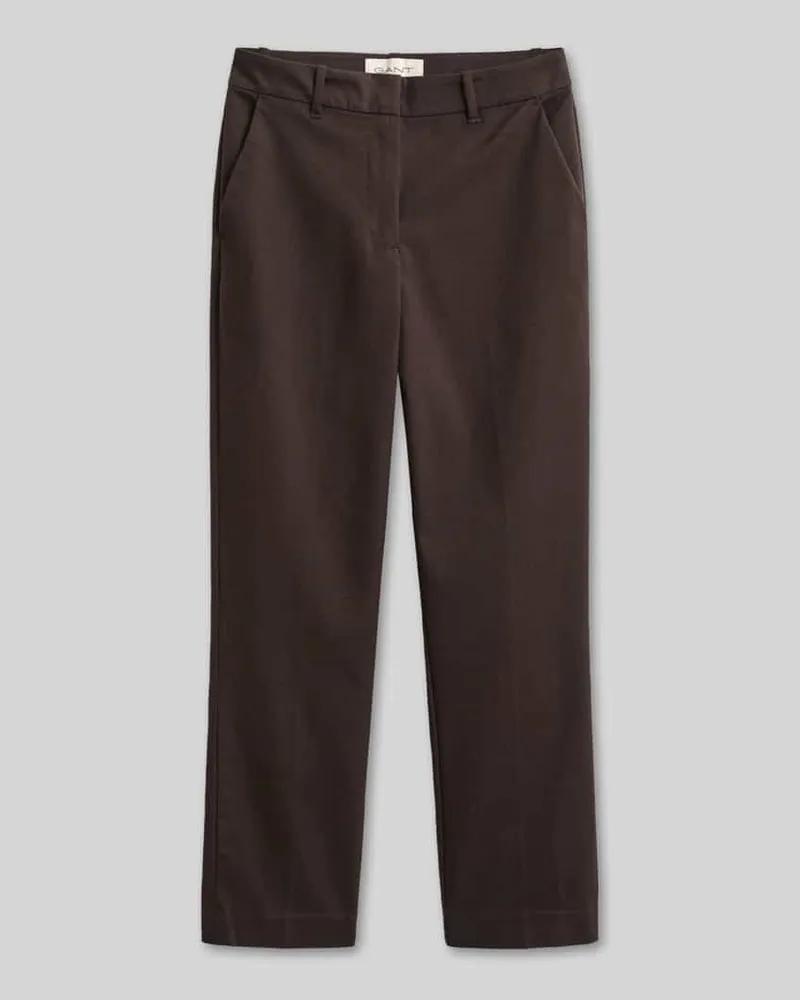 Gant Slim Fit Hose aus Baumwoll-Mix in 7/8-Länge Dunkelbraun