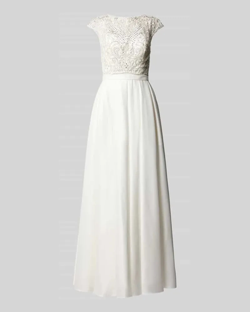 Unique Brautkleid mit Spitzenbesatz Offwhite