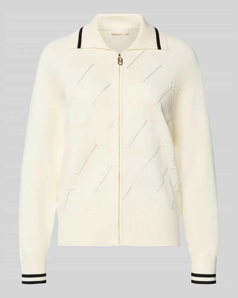 Liu Jo Strickjacke mit Umlegekragen Offwhite