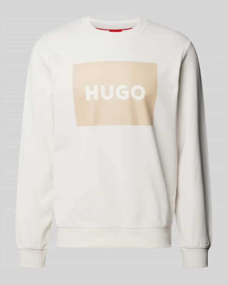 HUGO BOSS Sweatshirt mit Label-Print Modell 'DURAGOL Offwhite