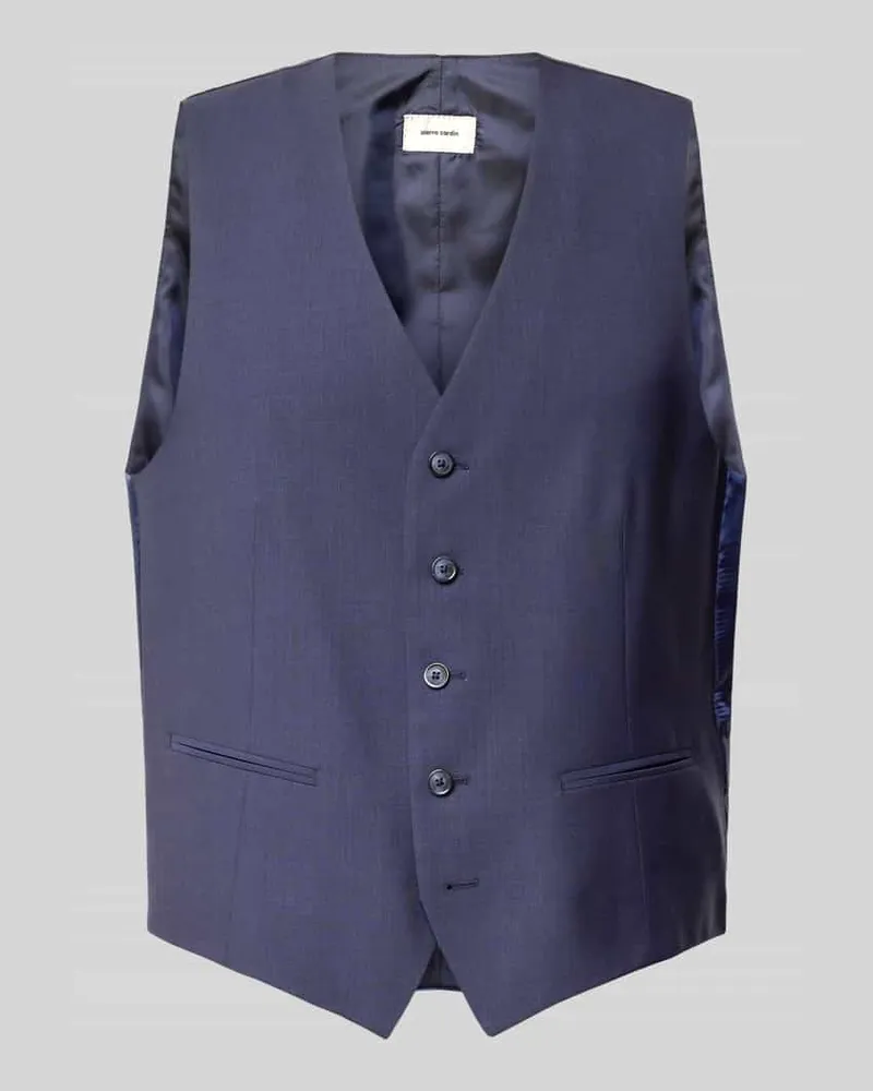 Pierre Cardin Weste mit Knopfleiste Modell 'Hugo Blau
