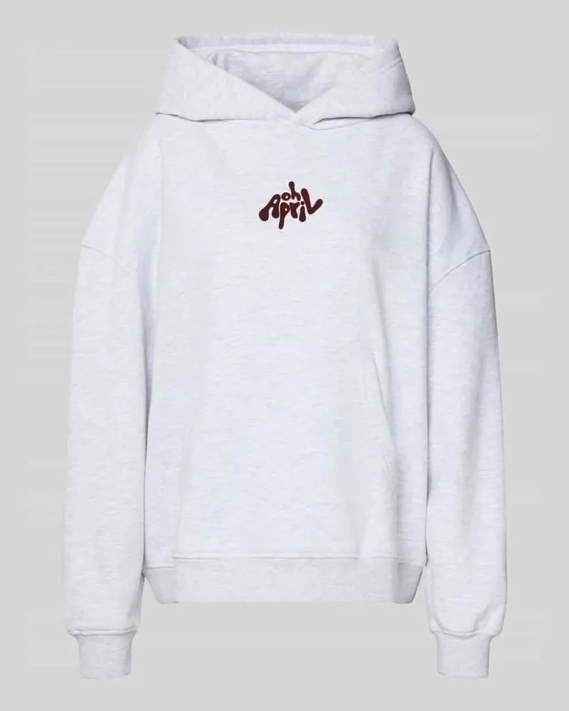 OH APRIL Boyfriend Hoodie mit Känguru-Tasche Modell 'Fluffy Hellgrau