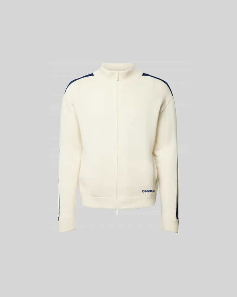 Dsquared2 Strickjacke mit gerippten Abschlüssen Offwhite