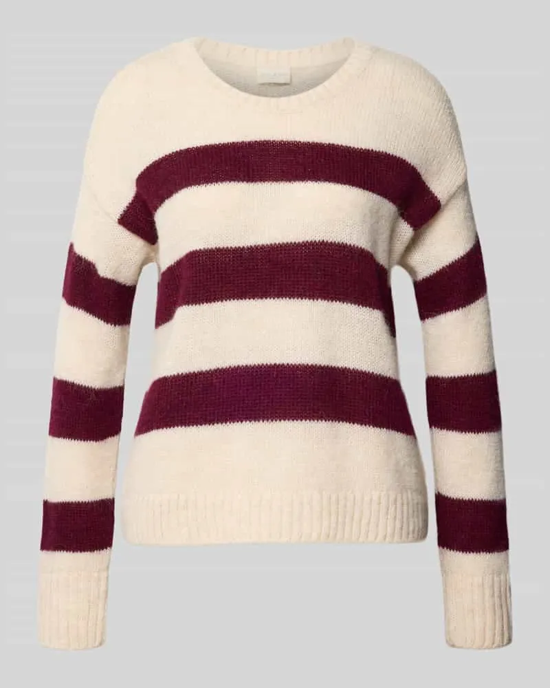 Milano Italy Strickpullover mit Rundhalsausschnitt Dunkelrot